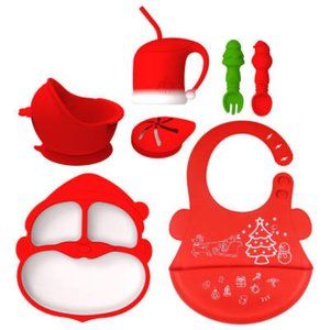 8 Piece Silicone Christmas Dining Set